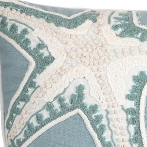 Starfish Decorative Large Throw Pillow Blue/White NWT/NEW - Picture 2 of 5